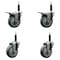 Service Caster 4'' Gray Poly Swivel 3/4'' Expanding Stem Caster Set 2 Total Lock Brakes, 4PK SCC-EXTTL20S414-PPUB-2-S-2-34 - alternate 1